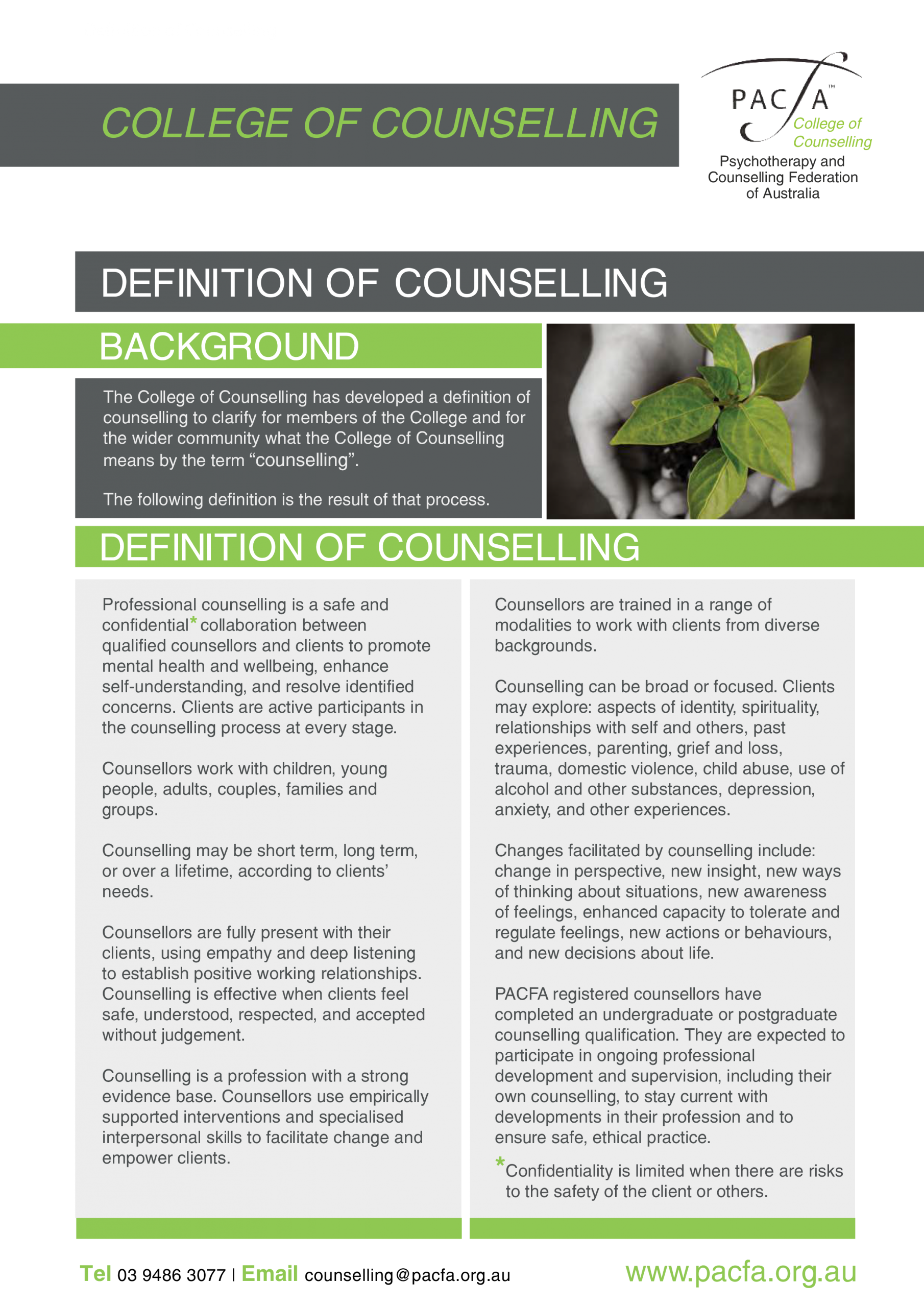 Definition of Counselling